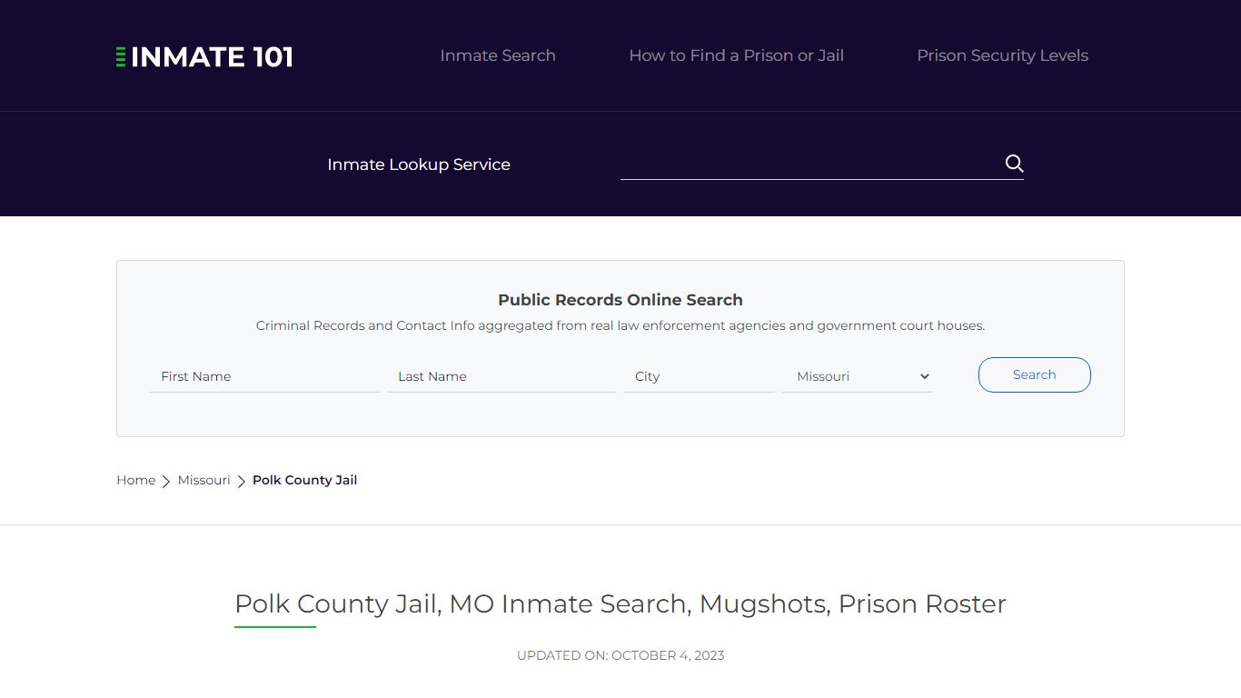 Polk County Jail, MO Inmate Search, Mugshots, Prison Roster