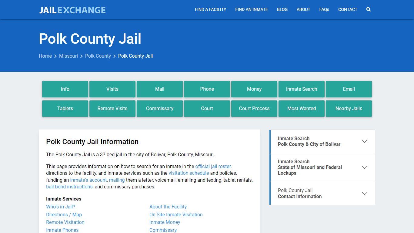 Polk County Jail, MO Inmate Search, Information